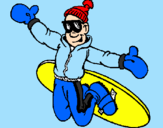 Disegno Salto con lo snowboard pitturato su angela
