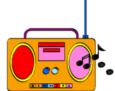 Disegno Radio cassette 2 pitturato su vanessa