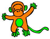 Disegno Scimmietta pitturato su elisabetta