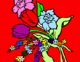 Disegno Mazzo di fiori pitturato su roccocecca@hotmail.it