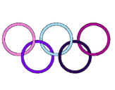 Disegno Anelli dei giochi olimpici  pitturato su martina e diego 