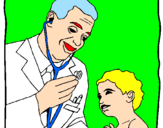 Disegno Medico con lo stetoscopio  pitturato su ludovica del ciampo