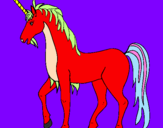 Disegno Unicorno II pitturato su giulia e viola