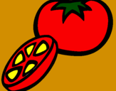 Disegno Pomodoro pitturato su gio