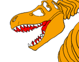 Disegno Scheletro di Tyrannosaurus rex pitturato su LOrenzo 30
