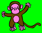 Disegno Scimmietta pitturato su FLAVIO PIPAN