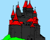 Disegno Castello medievale  pitturato su alessandro