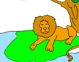 Disegno Il re leone pitturato su FRANCESCO