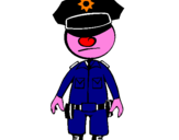 Disegno Agente di polizia pitturato su PASQUALE CHESSA