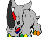 Disegno Rinoceronte II pitturato su picicci