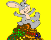 Disegno Coniglio di Pasqua pitturato su Chiara