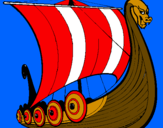 Disegno Barca vikinga pitturato su mala r