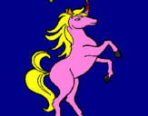 Disegno Unicorno pitturato su cristina