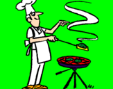 Disegno Barbecue pitturato su lorenzo