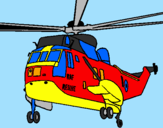 Disegno Elicottero di salvataggio  pitturato su lorenzo