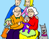 Disegno Famiglia pitturato su Giulia 5 anni