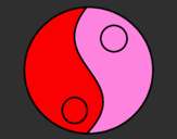 Disegno Yin e yang pitturato su elisabeth