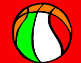 Disegno Pallone da pallacanestro pitturato su andrea