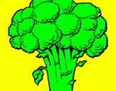 Disegno Broccoli  pitturato su giulia