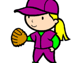 Disegno Giocatrice di baseball  pitturato su franci e ale