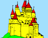 Disegno Castello medievale  pitturato su MANUEL