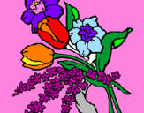 Disegno Mazzo di fiori pitturato su Arianna