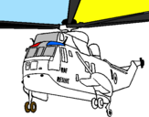 Disegno Elicottero di salvataggio  pitturato su MATTEO