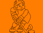 Disegno Bambino che gioca a hockey  pitturato su MARCO