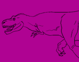 Disegno Tyrannosaurus Rex  pitturato su manni