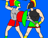 Disegno Lotta di gladiatori  pitturato su davide