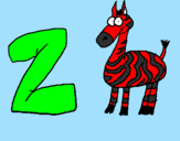 Disegno Zebra  pitturato su DAVIDE