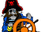 Disegno Capitano dei pirati  pitturato su samuel