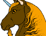 Disegno Testa di unicorno  pitturato su tamara soanas