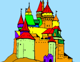 Disegno Castello medievale  pitturato su gio gio disegni