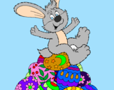 Disegno Coniglio di Pasqua pitturato su MATILDE
