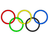 Disegno Anelli dei giochi olimpici  pitturato su febe