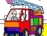 Disegno Camion dei Pompieri  pitturato su EDDY