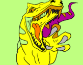 Disegno Velociraptor  II pitturato su andrea