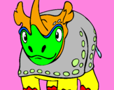 Disegno Rinoceronte  pitturato su RAFFI2
