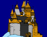 Disegno Castello medievale  pitturato su matteo piccinini