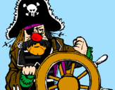 Disegno Capitano dei pirati  pitturato su michael pio