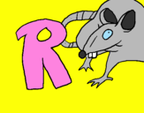 Disegno Ratto pitturato su ROBERTA