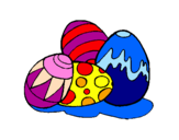 Disegno Uovo di Pasqua pitturato su matteo