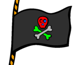 Disegno Bandiera dei pirati pitturato su antonio