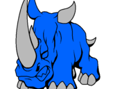 Disegno Rinoceronte II pitturato su antonio