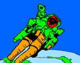 Disegno Astronauta nello spazio  pitturato su lorenzo