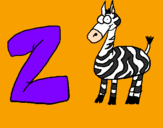 Disegno Zebra  pitturato su lapo