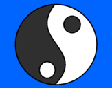 Disegno Yin e yang pitturato su denize