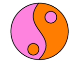 Disegno Yin e yang pitturato su frawczeco