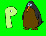 Disegno Pinguino pitturato su simone